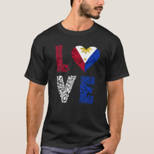 Filippinerna Pinoy Kärlek Pride Filipino Philippin T Shirt