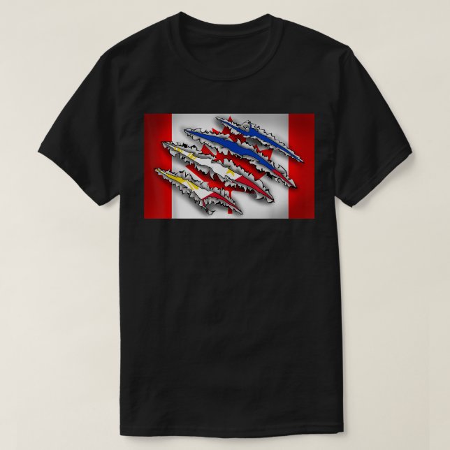 Filippinerna Proud Filipino Kanada Canadian Flagga T Shirt (Design framsida)