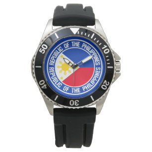 Filippinerna Rund Emblem Armbandsur