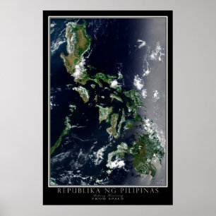 Filippinerna Satellite Poster Karta