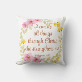 Filippinerna Skriptråd för Rosa och Gult Blommigt  Kudde