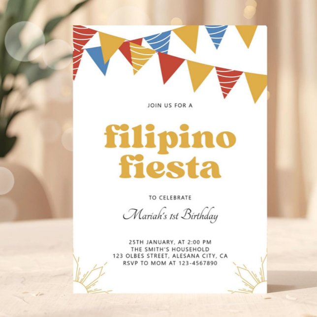 Filippinerna Sol Filipino Fiesta Bourho Inbjudningar (Skapare uppladdad)