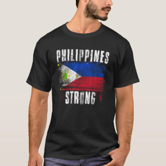 Filippinerna Starong Distress Flagga Filipino Prid T Shirt