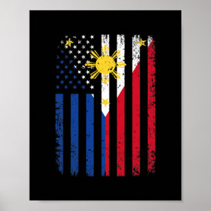 Filippinerna, USA flagga 4:e juli, Amerika Poster