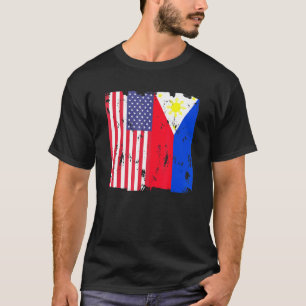 Filippinerna USA flagga Filipino American Kärlek p T Shirt