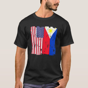Filippinerna USA flagga Filipino American Kärlek p T Shirt