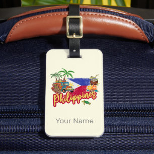 Filippinerna Vintage Tarsier Flagga Handflatan Sou Bagagebricka
