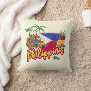 Filippinerna Vintage Tarsier Flagga Handflatan Sou Kudde