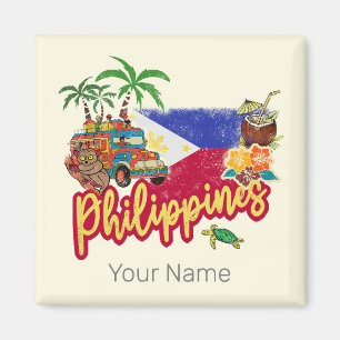 Filippinerna Vintage Tarsier Flagga Handflatan Sou Magnet