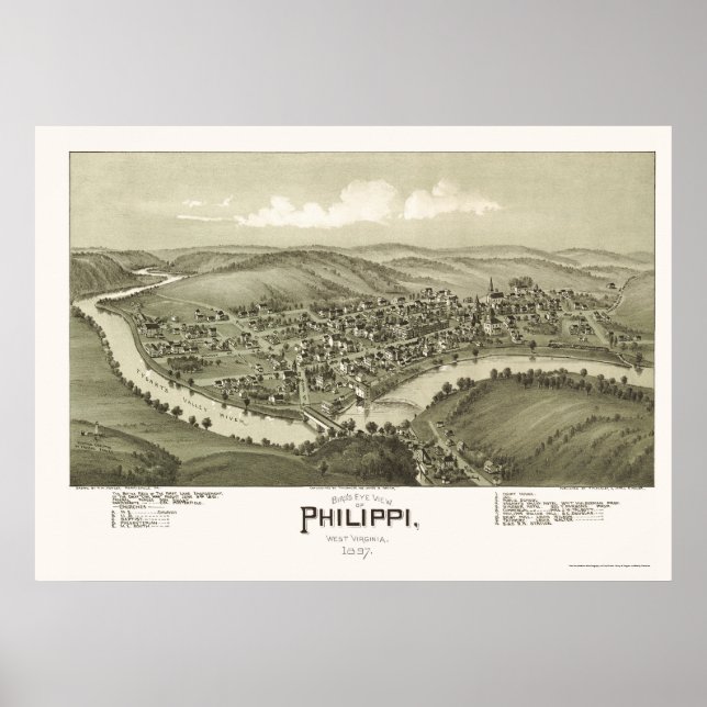 Filippinerna, WV Panoramic Karta - 1897 Poster (Framsidan)