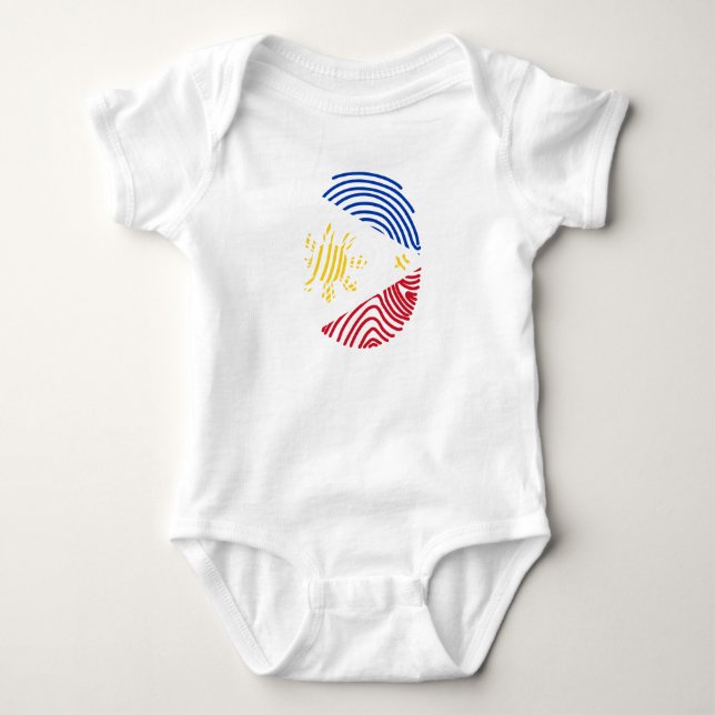 Filippinernas Flagga Fingerprint T Shirt (Framsida)