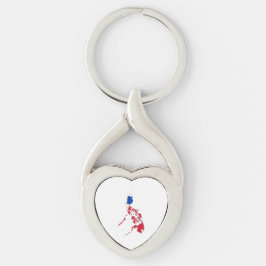 Filippinernas flagga på kartan twisted heart silverfärgad nyckelring