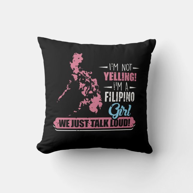 Filippinernas flicka Humor Filipino Yelling Filipi Kudde (Framsida)