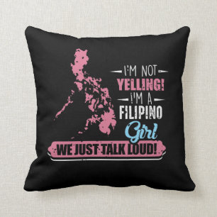 Filippinernas flicka Humor Filipino Yelling Filipi Kudde