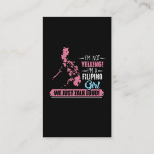 Filippinernas flicka Humor Filipino Yelling Filipi Visitkort