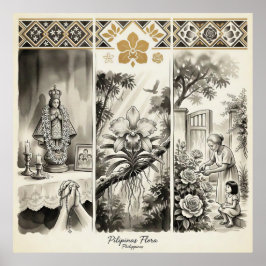 Filippinernas Flora- Sampaguita · Waling-Waling · Poster