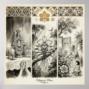Filippinernas Flora- Sampaguita · Waling-Waling ·  Poster