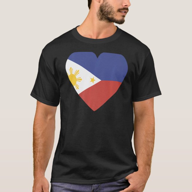 Filippinernas nationella Flagga, för manar sjö T Shirt (Framsida)