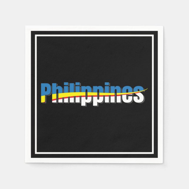 Filippinernas Pride Flagga - Typografi Pappersservett (Framsidan)