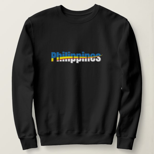 Filippinernas Pride Flagga - Typografi T Shirt (Design framsida)