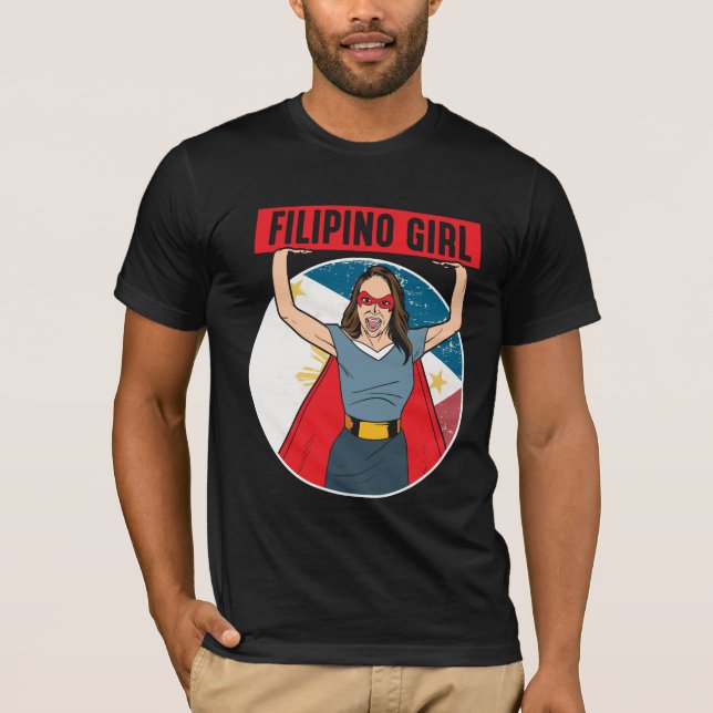 Filippinernas Pride Pinoy Proud Filipina T Shirt (Framsida)