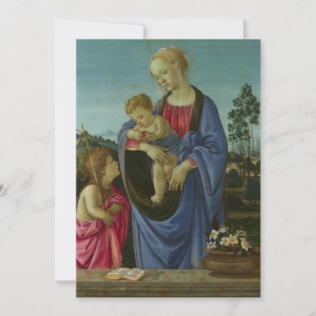 Filippino Lippi - Virgin och Child med Saint  Inbjudningar (Framsida)