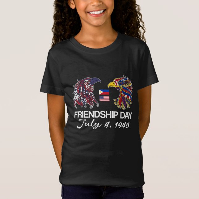 Filippinsk amerikansk Flagga Eagles - Vänskapen T Shirt (Framsida)