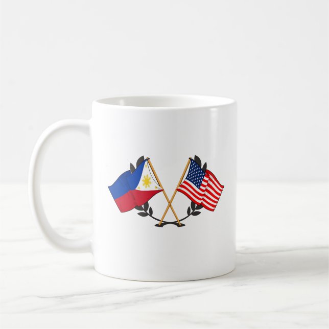 Filippinsk amerikansk Flagga Filipino Heritage Vin Kaffemugg (Vänster)