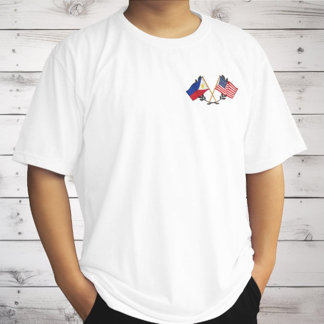 Filippinsk amerikansk Flagga Filipino Heritage Vin T Shirt (Skapare uppladdad)