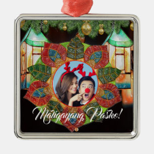 Filippinsk färgrik lykta, Parolstil Julgransprydnad Metall