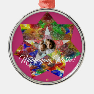 Filippinsk färgrik stjärnalyktastil, flickaktigt julgransprydnad metall