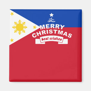 Filippinsk Flagga jul: God jul & Best Magnet