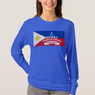 Filippinsk Flagga jul: God jul & Best T Shirt