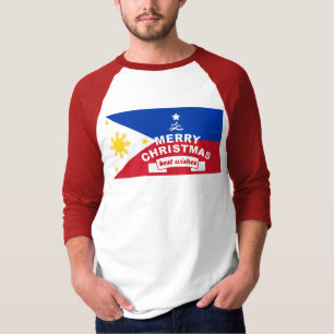 Filippinsk Flagga jul: God jul & Best T Shirt
