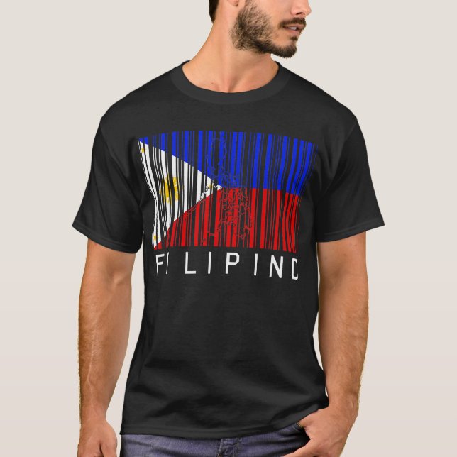 Filippinsk flaggaBarcode Tee Shirt (Framsida)