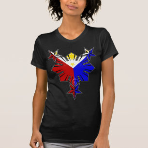 Filippinsk flaggasol och stjärnaskjorta t-shirt