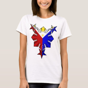 Filippinsk flaggasol och stjärnaskjorta tee shirt