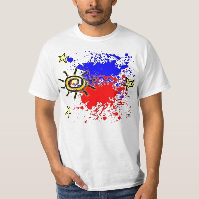 Filippinsk flaggaSplatter T-shirt (Framsida)