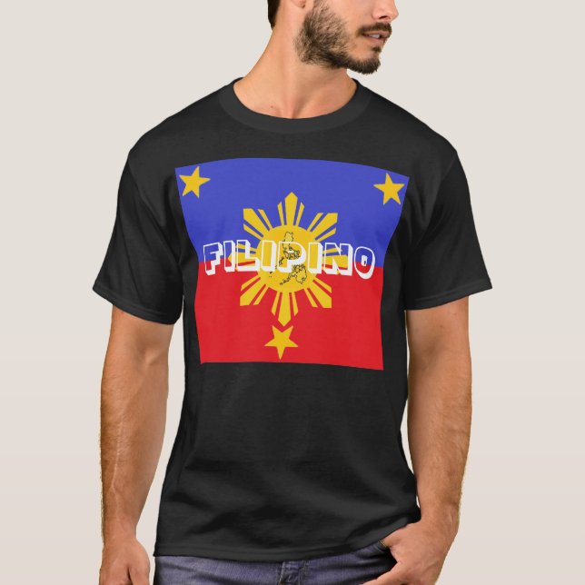 Filippinsk grundläggande mörk skjorta t-shirt (Framsida)