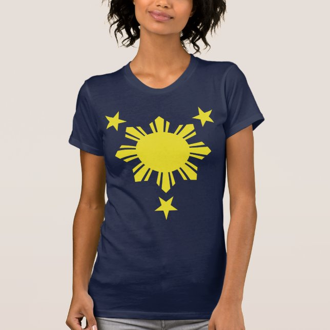 Filippinsk grundläggande sol och stjärnor - gult tee shirt (Framsida)