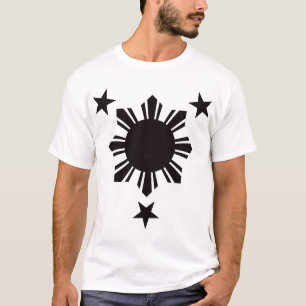 Filippinsk grundläggande sol och stjärnor - svar tee shirt