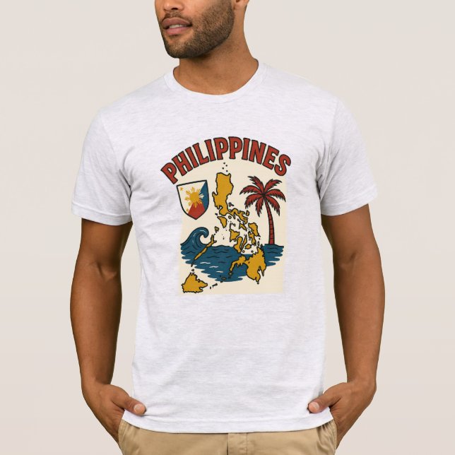 Filippinsk paradise Tee: Din ö Getaway T Shirt (Framsida)