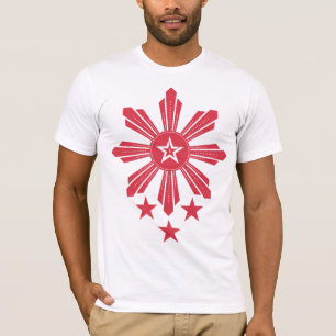 Filippinsk röda sol och stjärnor - t-shirt