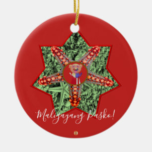 Filippinsk stjärnaParol, strand, stjärnafisk, Julgransprydnad Keramik