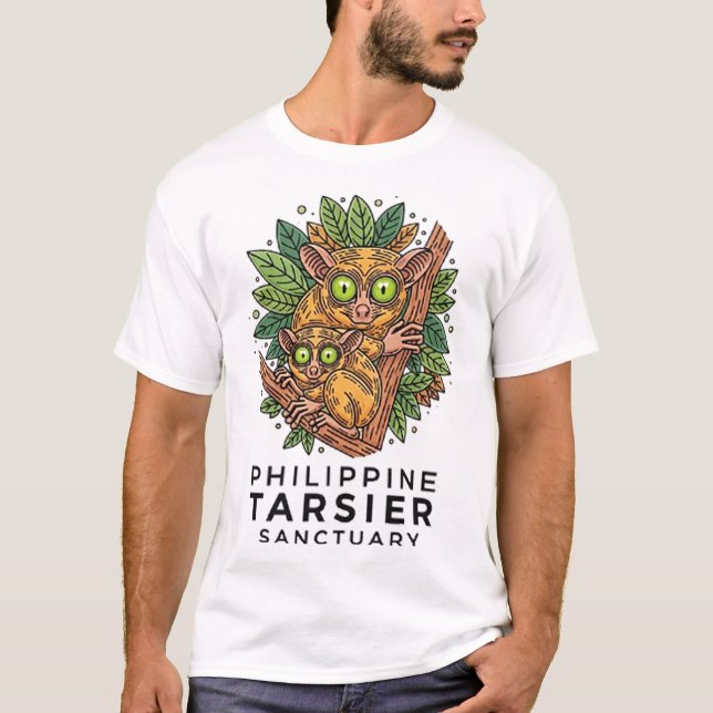 Filippinsk tarsier-sanktion t shirt (Framsida)