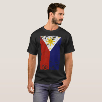 Filippinsk vintage bedrövad Philippines flagga Tee Shirt