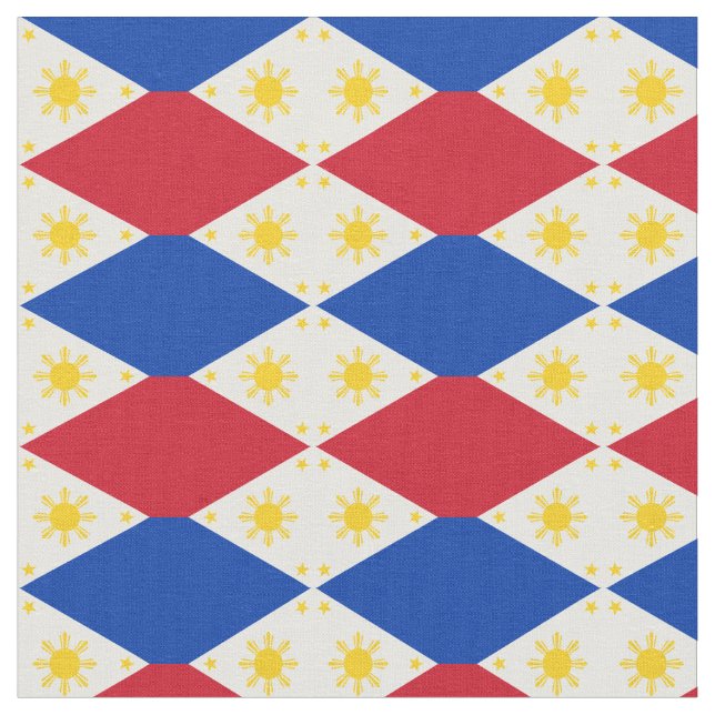 Filippinska Flagga National Trendig Fabric/mode Tyg (Närbild)