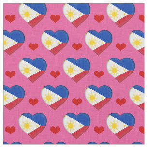 Filippinska Flagga & Red Heart mode Fabric Tyg