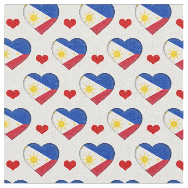 Filippinska Flagga & Red Heart mode Fabric Tyg (Närbild)