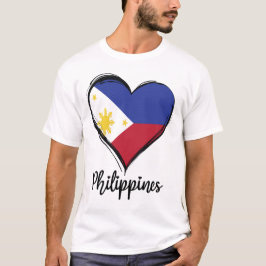 Filippinska flaggan hjärta Pinoy filippinsk T Shirt